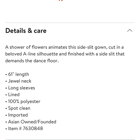 leena for Mac Duggal Floral Long Sleeve A-Line Gown - Picture 9 of 9